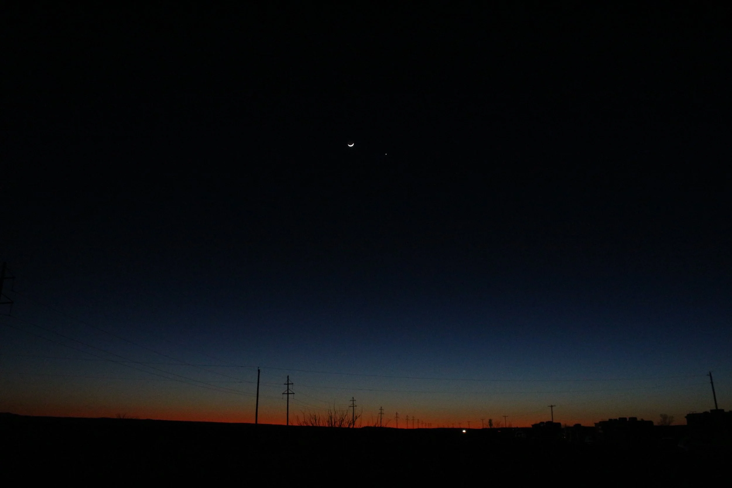Sunset over the Marfa Lights in Marfa, Texas.