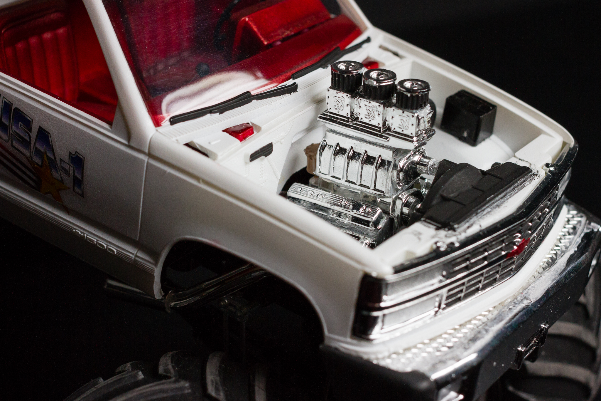 The engine bay.