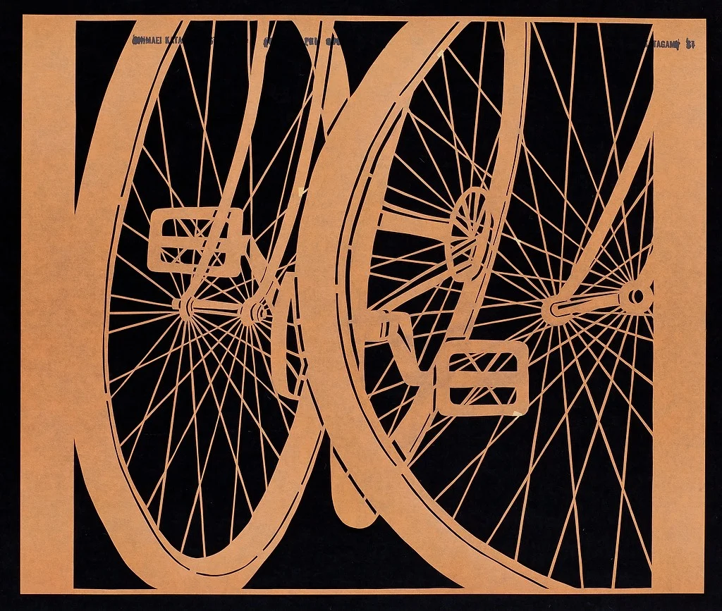 Jitensha (urban series) hand-cut katagami stencil