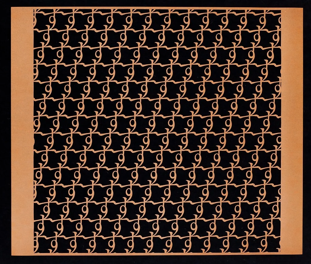 Hiragana 'su' (typographic series) hand-cut katagami stencil