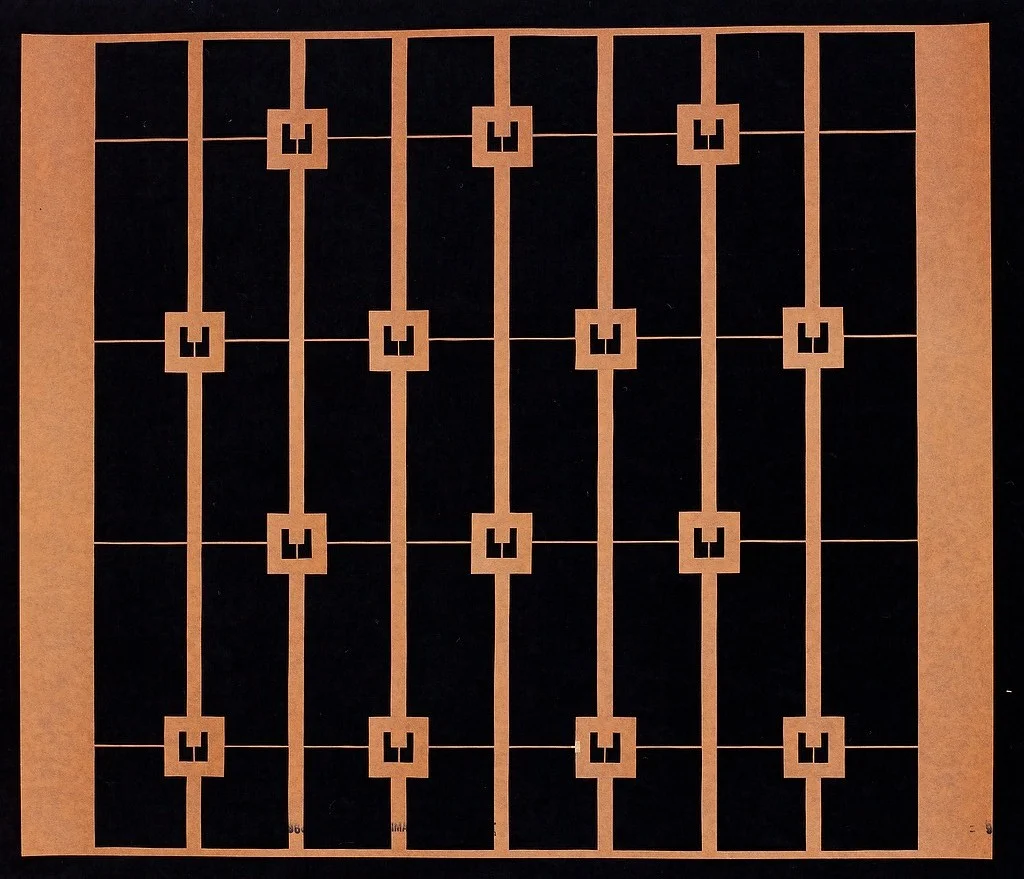 Geometric pattern 3 (manhole cover series) hand-cut katagami stencil