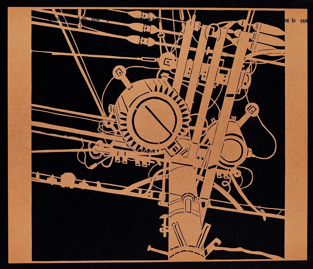 Denchuu (urban series) hand-cut katagami stencil