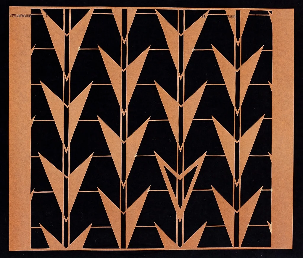 Geometric pattern 1 (manhole cover series) hand-cut katagami stencil