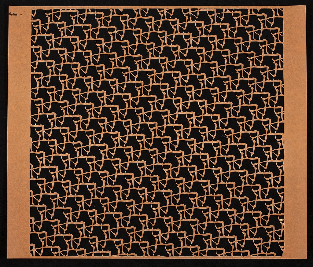 Hiragana 'se' (typographic series) hand-cut katagami stencil