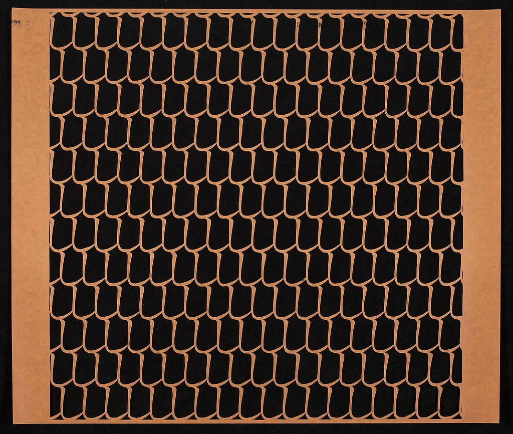 Hiragana 'shi' (typographic series) hand-cut katagami stencil