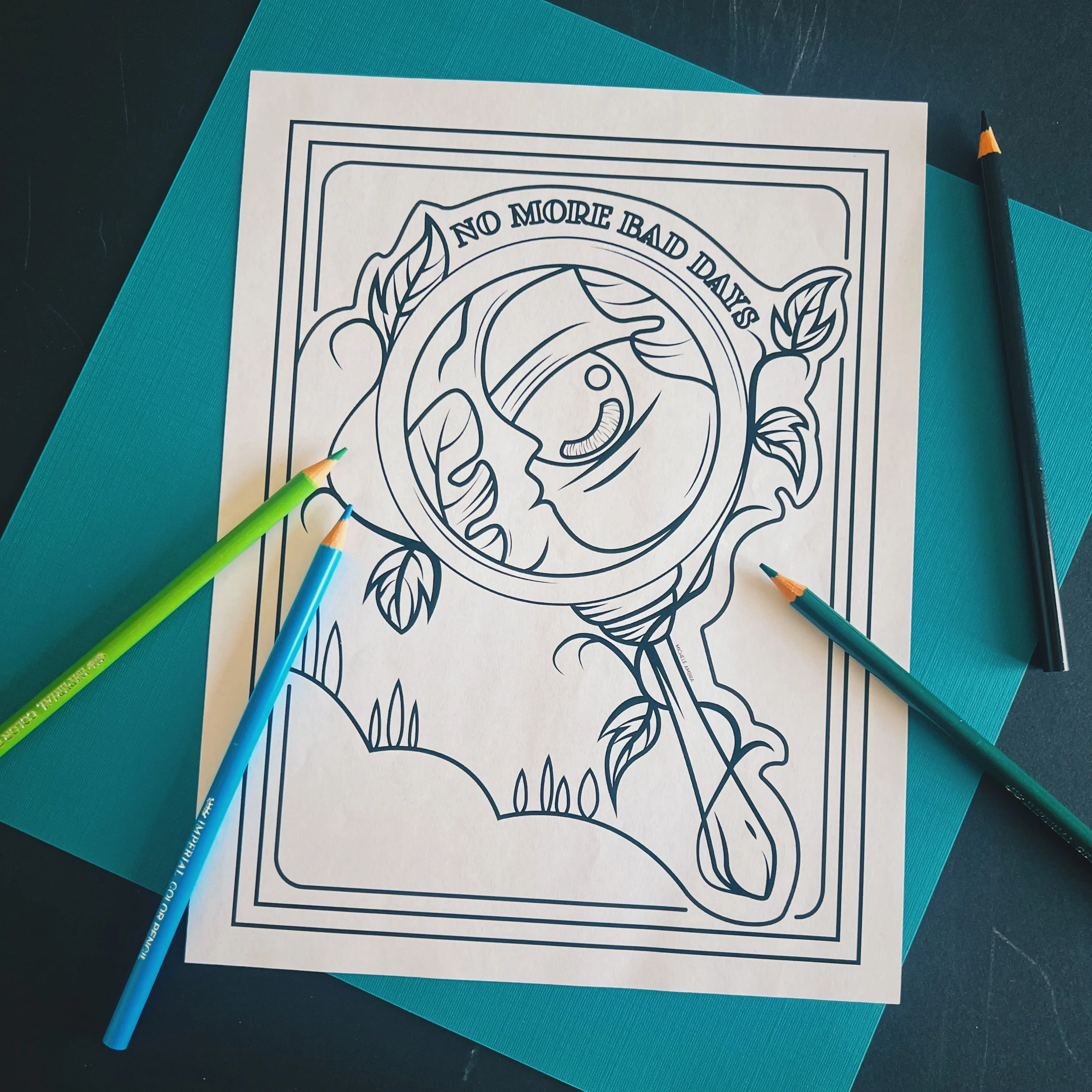 April Flowers Coloring Page — SpazyArt