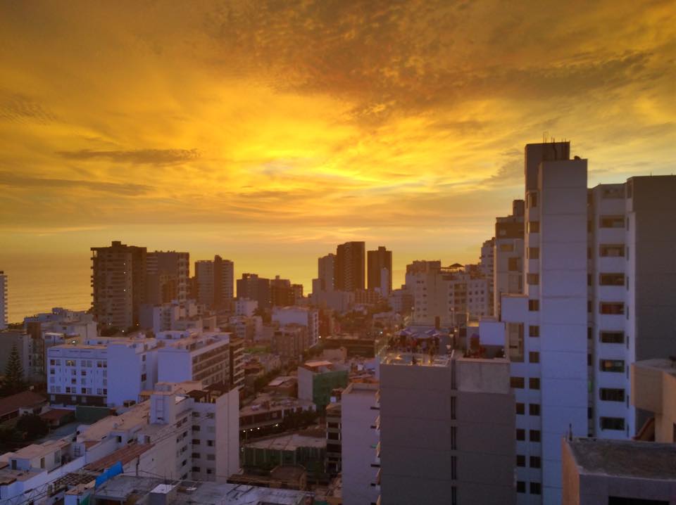 A sunset enjoyed from the roof of our hotel!