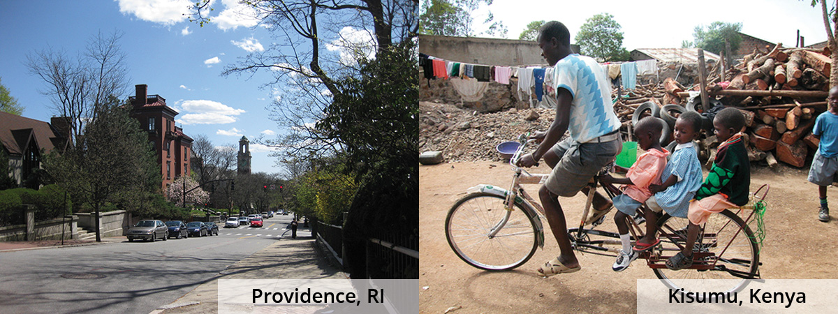 Providence, RI (left) / Kisumu, Kenya (right)
