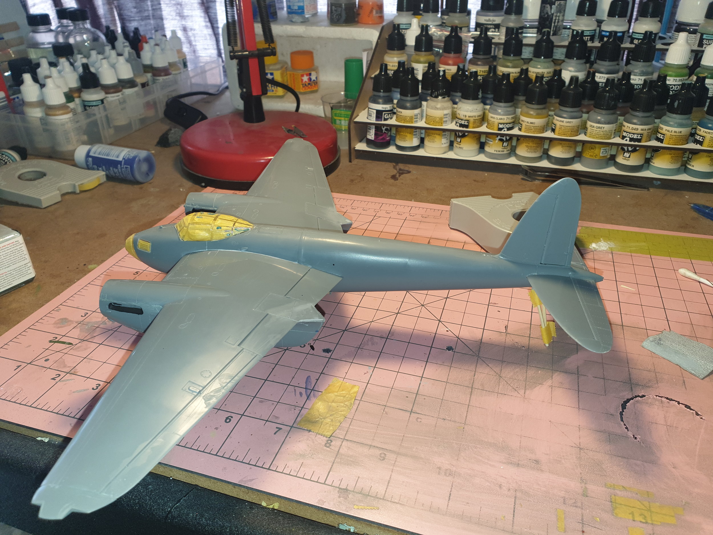 All put together, masked and ready to paint