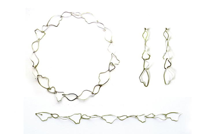  Linked Wings&nbsp;Necklace, Bracelet&nbsp;and Drop Earrings  sterling silver 