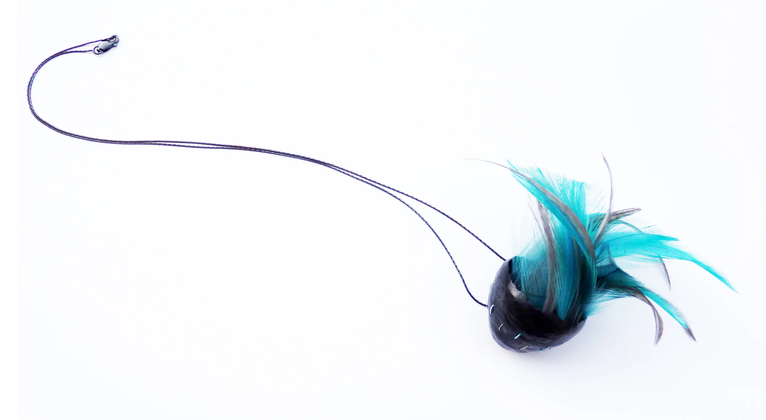Female Things Pendant 3 - oxidised copper, various feathers. 2014