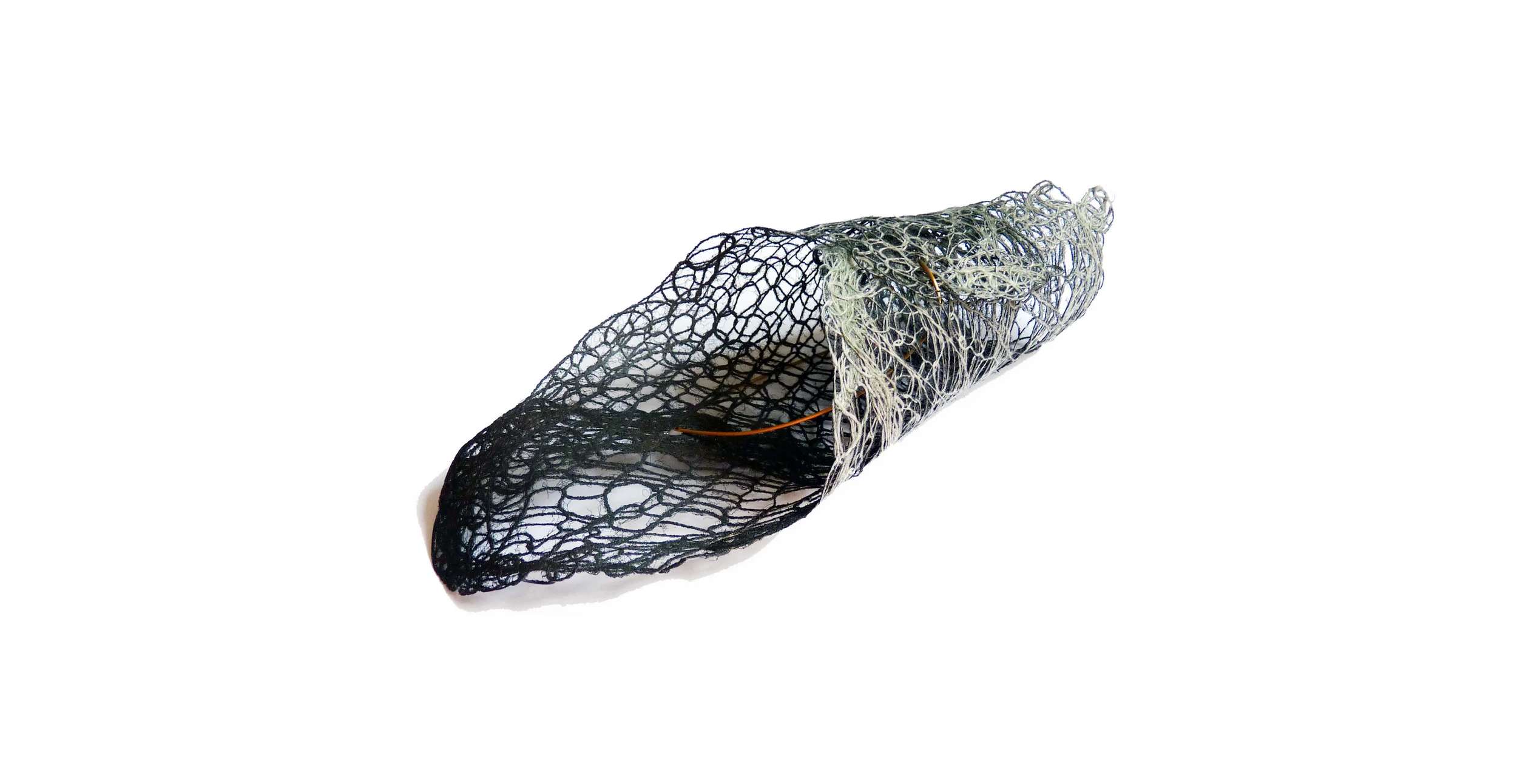 Entwine Brooch 4 (part of a series of 5); thread, copper. 2009