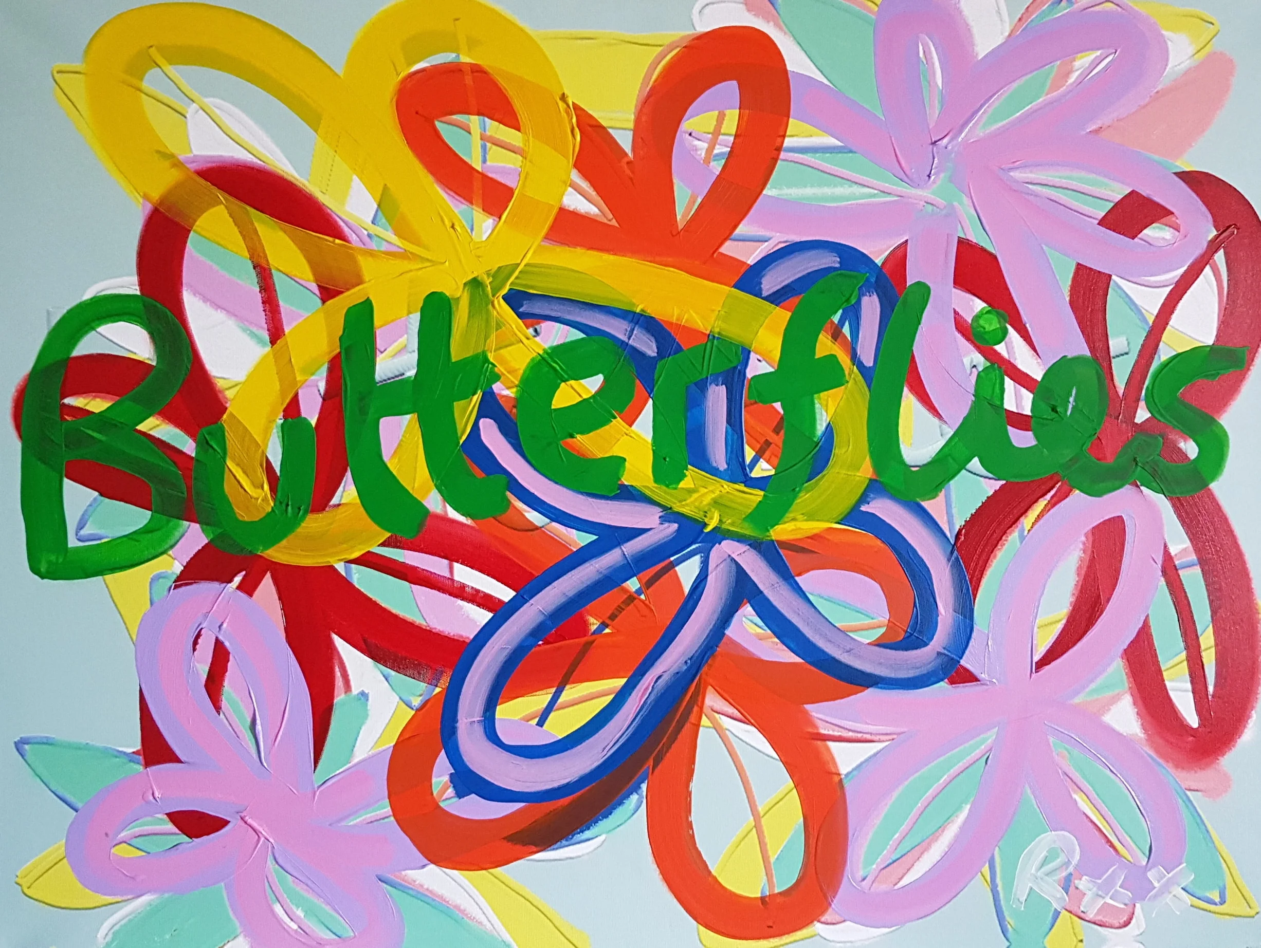 Richard Popitti "Butterflies" Mixed Media 36 x 48