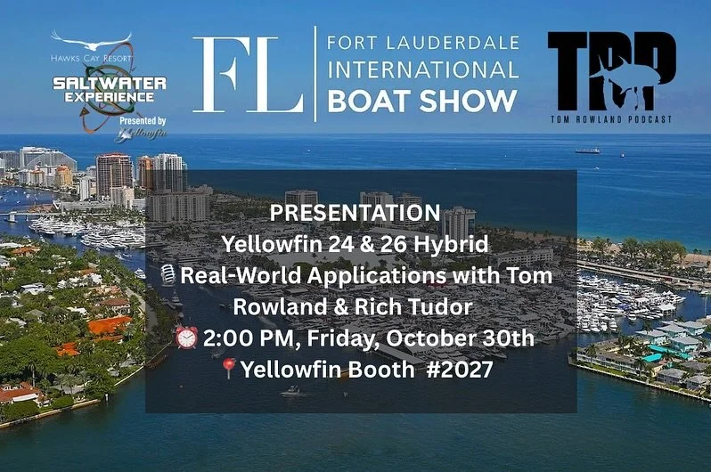 📆🎙️Join Captains Tom Rowland and Rich Tudor at @yellowfin_official to break down the real-world differences between their 24 Carbon Elite and 26 Hybrid models during their seminar at @flibsofficial. 

Hear how they perform in different coastal envi