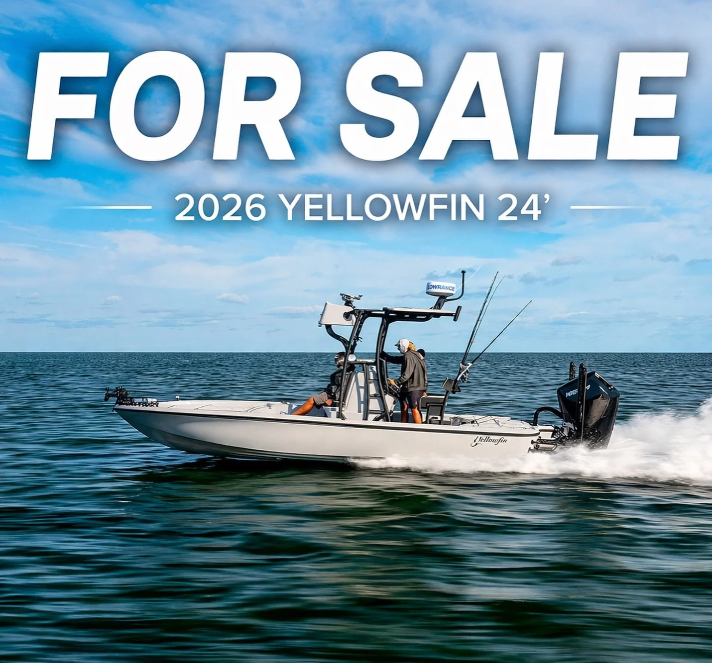 12 Hours. Read That Again.
2026 Yellowfin 24 Bay Carbon Elite &hellip; Fished Twice. 

Mercury V10 400, dual Power-Poles, 36 v Power-Pole Move bow-mounted trolling motor, second station tower, triple Lowrance HDS 12s, JL Audio, underwater lights, Ame