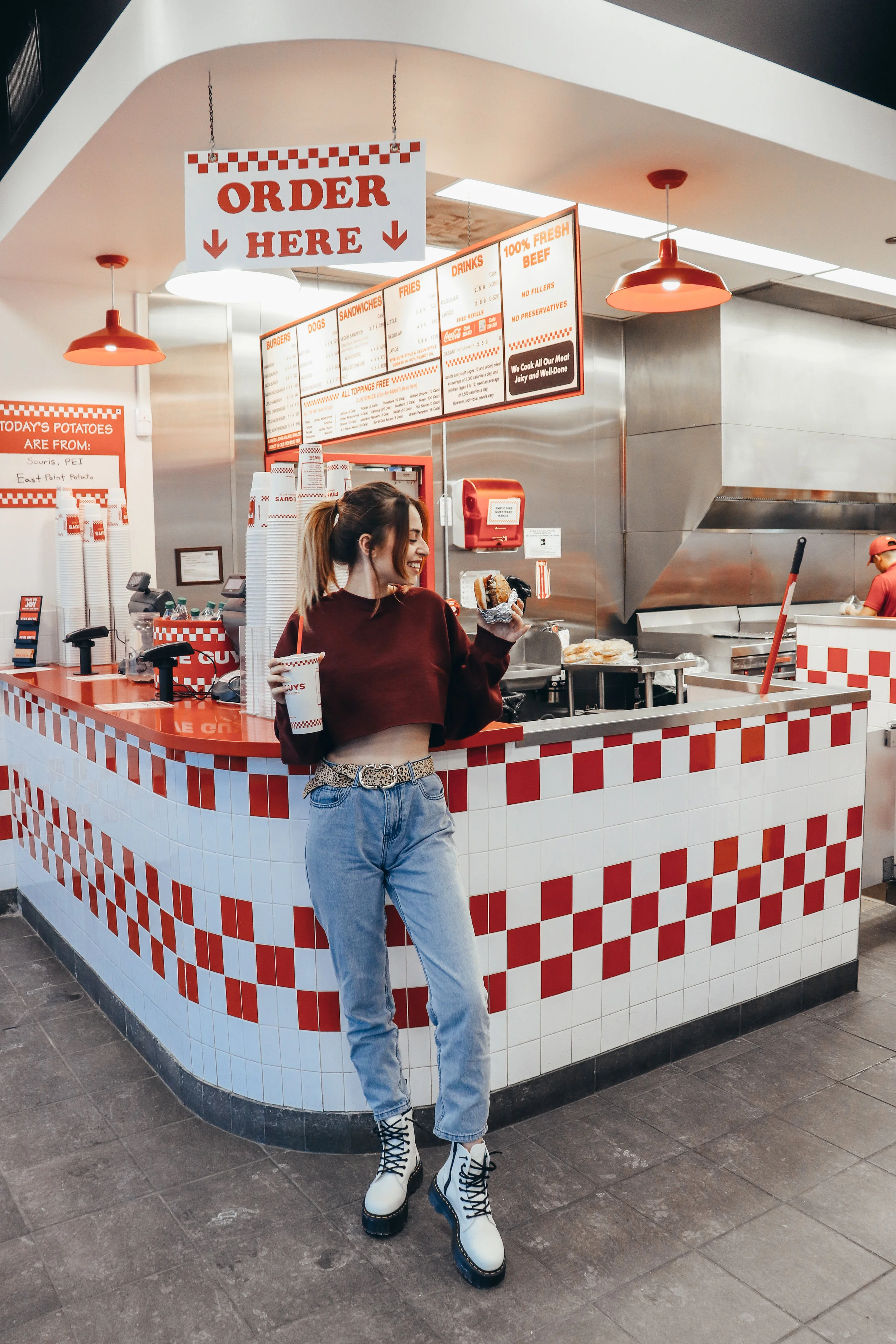 COMFY + COZY IN MY MAROON ULTIMATE CROPPED SWEATER - PERFECT FOR WHEN YOU’RE DOING SOME CROSS COUNTRY DRIVING OR NEED TO THROW SOMETHING QUICK ON WHEN YOU’RE CRAVING LATE NIGHT BURGERS, AM I RIGHT?