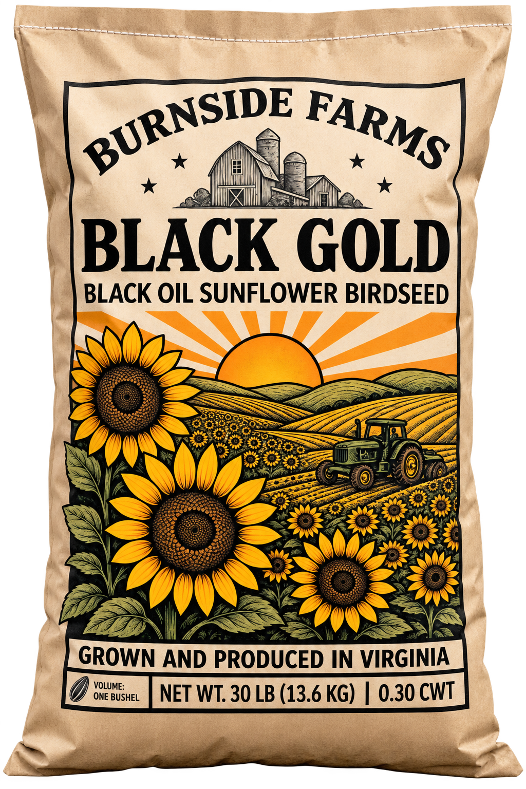 30 lb bag Black Gold Sunflower Birdseed
