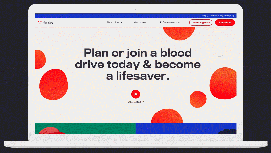Landing page of website