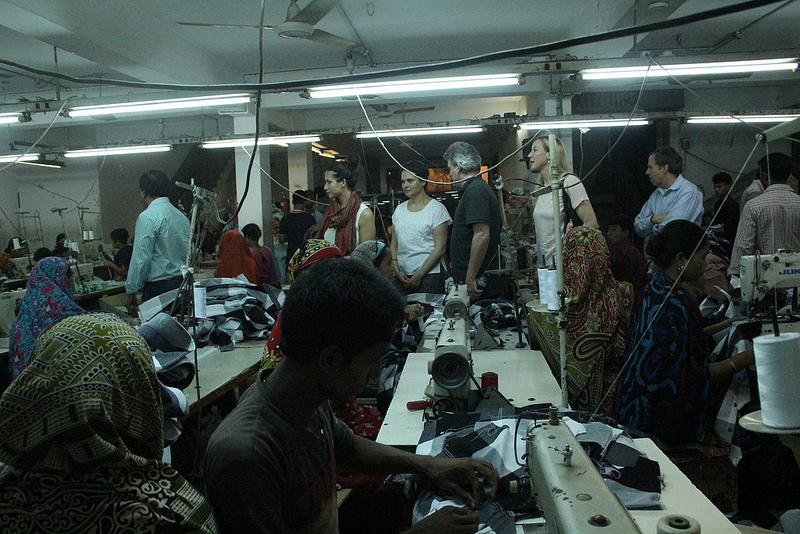 The Center team visits a factory
