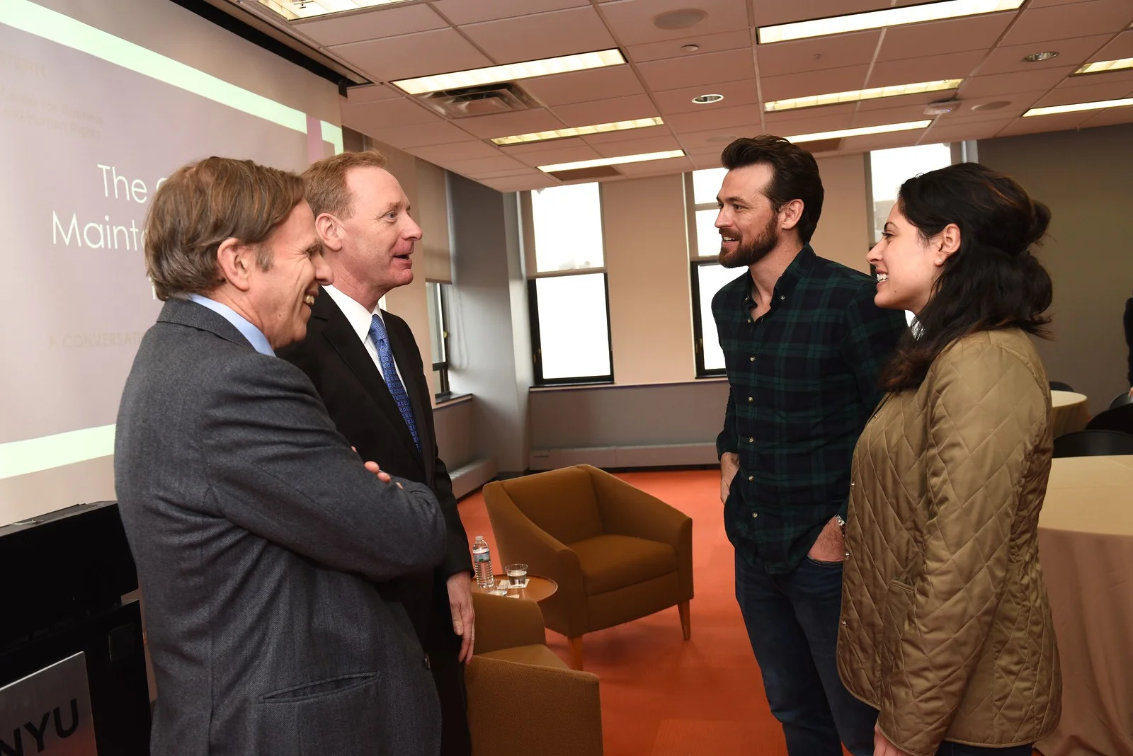 Brad Smith, President and Chief Legal Officer at Microsoft speaks with students at NYU Stern