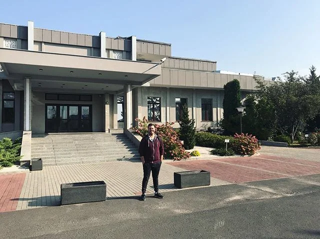 Standing at the old North Korean Embassy...which is now a post production facility! Pretty funny for it to now be a mecca of cinema, art, and culture.  Mixing Rock &lsquo;n Roll Eddie in Dolby Atmos!