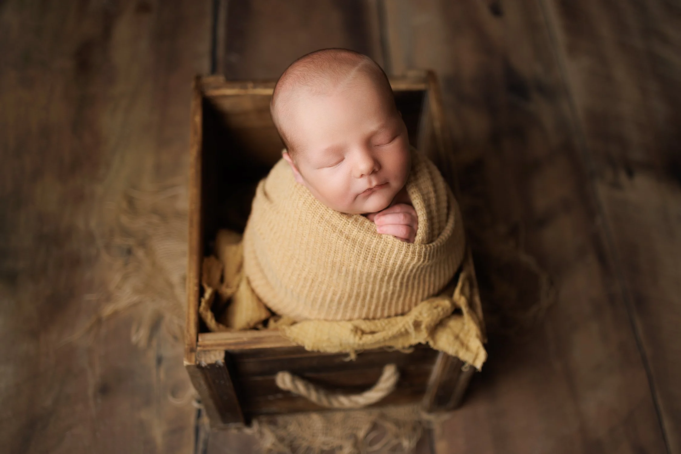 newborn photo in a prop