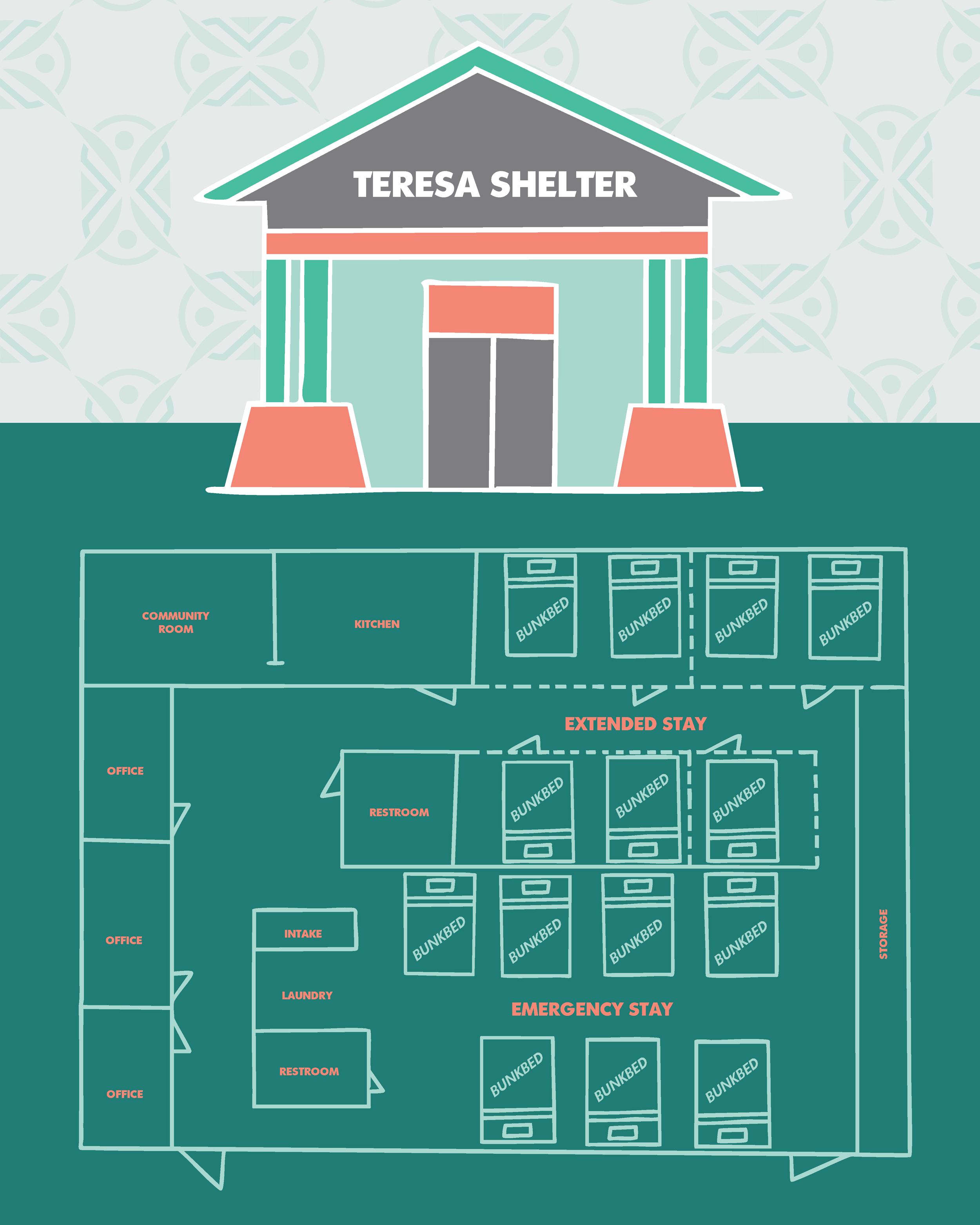 opening doors shelter illustration graphic design social media