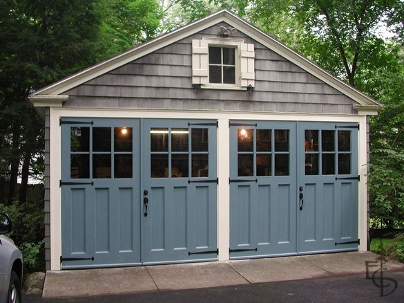 These look like carriage house doors for this garage/rec room conversion.