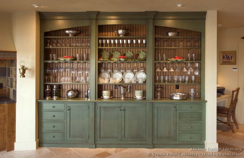 These built ins fill up this wall. The ends are a mirror image. Lots of storage here. Plus decorative bead board and recessed can lighting.