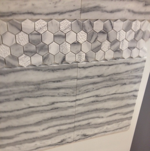 This is the bottom of the same display board. The stone has been cut at a different angle to create a stripe pattern.