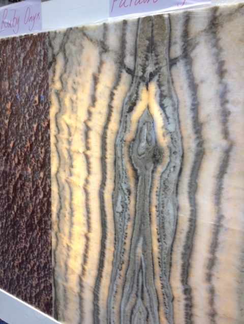 Here is another application of thin stone in a slab form. This is back lit onyx! LOVE!