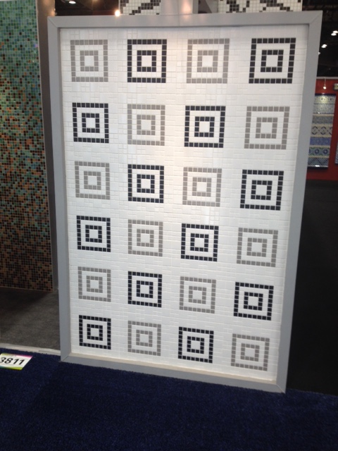 Great design for a bathroom floor or a shower wall. Simple 1" tiles.
