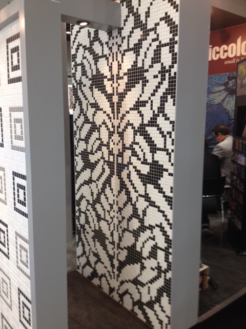 More 1" tiles used to create this floral pattern. This would make a nice rug pattern on a bathroom floor.