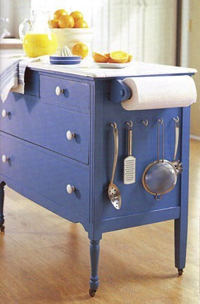 This dresser remake is perfect for a small kitchen. It is very efficient!