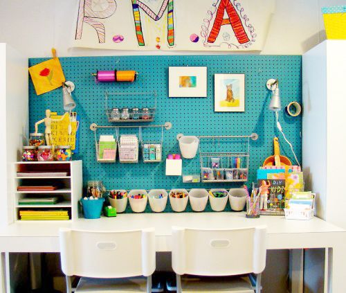 Painted pegboard! Minus all the crafting supplies!