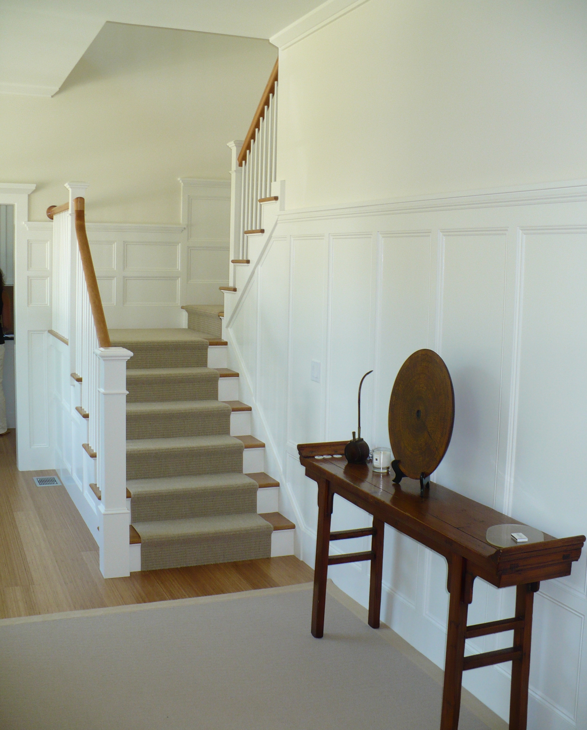 This home, designed by Ramsay Gourd Architects, uses several shades of white to bring out the texture on the walls.