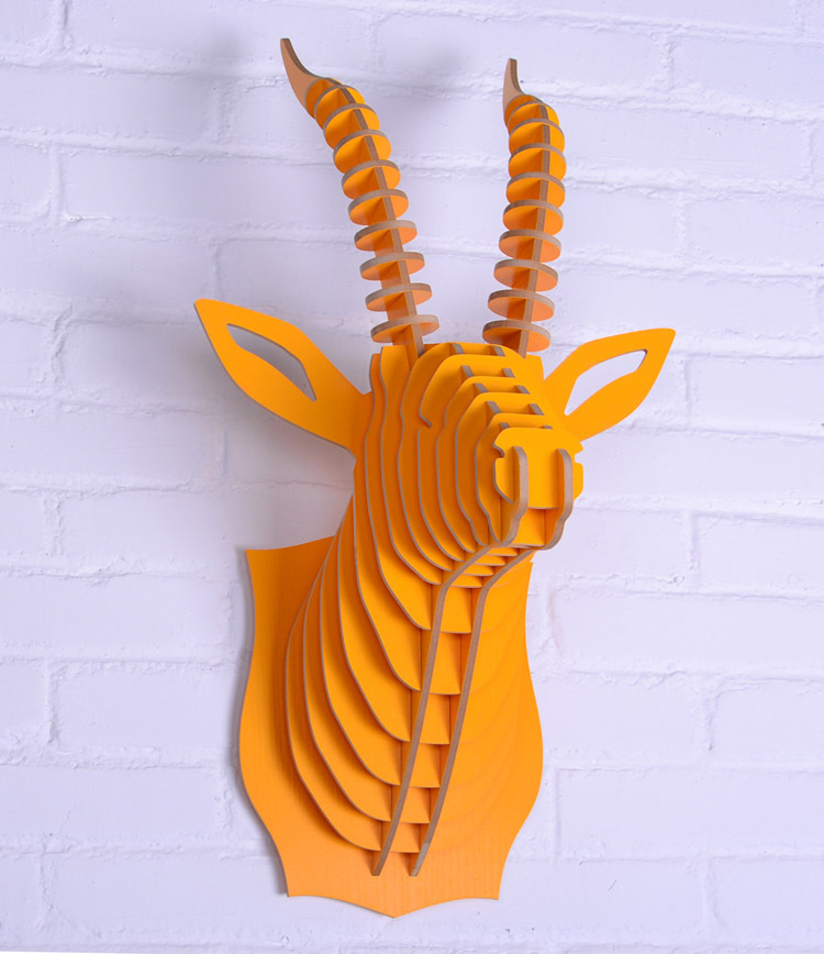 Like the idea of a mount on the wall, but not the real thing? Here you go! Comes in lots of colors, too.