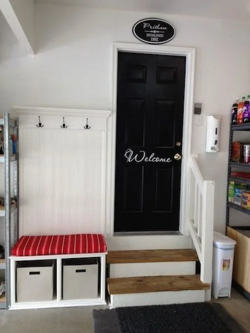 How could you use your garage entry/exitway more effectively? Here's some simple modifications to keeping an organized space. 