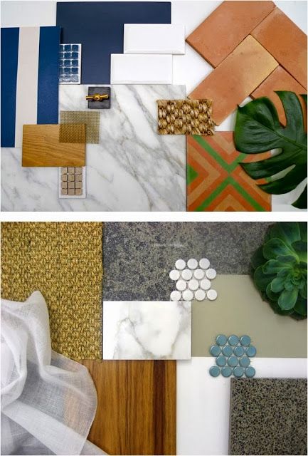 A mood board of textures and fabrics to inspire! Individually, each of these elements seem very different, but by pulling them together we can visualize how they can work together in creating a unique space. Seems this decorator is also feeling a little jungle fervor!