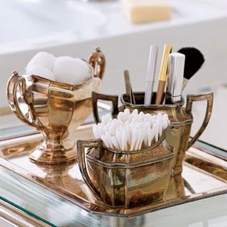 Antique silver as bathroom accessories!