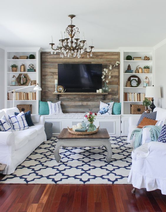 This rug is bold without being overwhelming. It is a great example of how a rug can anchor the entire composition of a room and create a cohesive, comfortable feel with a little edginess! 