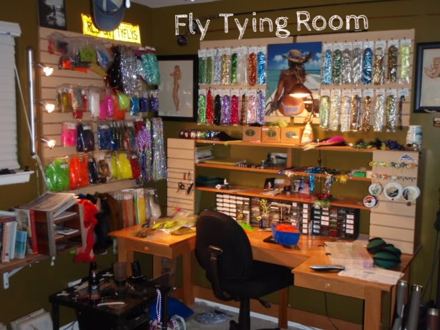 Fly fishing dates back to the 2nd century! The art of fly fishing is as intricate as tying the fly(bait). Just look at all the product that goes into making these flies. Here is the perfect MAKER SPACE to tie everything from your Nymph to your Woolly Bugger!