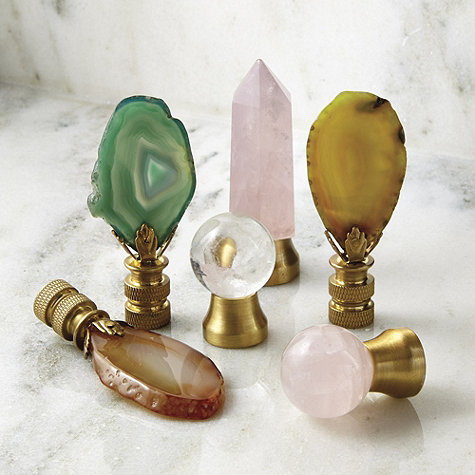These agate finials from Ballard Design can add soft color and sophistication for as little as $19.