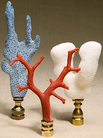 Last, but not least, these coral finials would be right at home by the sea!