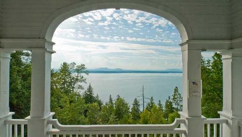 Outdoor follies can provide their own space for inspiration. Here is one of my favorites located on Garden Island in Lake Champlain off the coast of Charlotte, VT. It is built into the cliffs of the island and impossible to get a photo of unless you are out on the lake in a boat. This will have to do for my inpiration! I'll take it! 