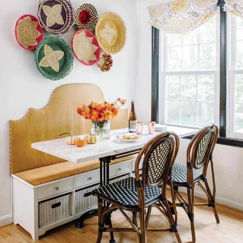 Find more information about this breakfast nook at www.thecottagejournal.com, or for the bins at www.hoffmanmediastore.com .