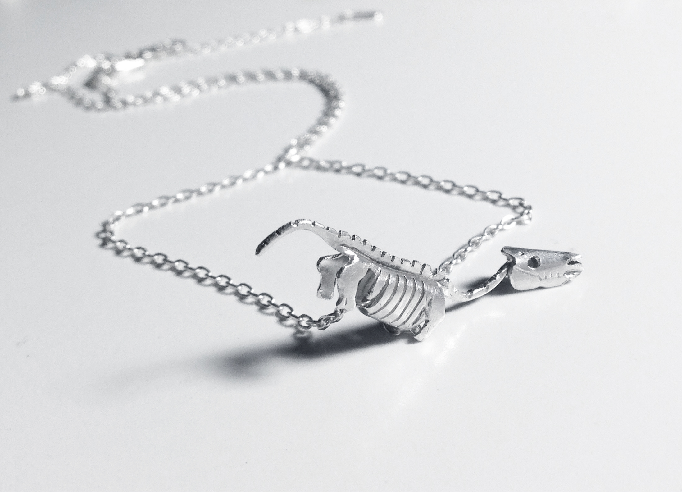 Tiny horse carcass necklace