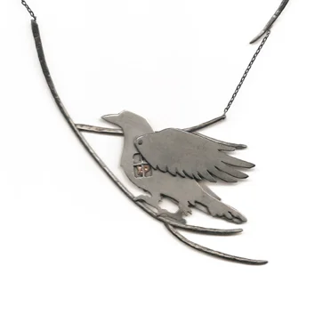 Hidden window raven necklace
