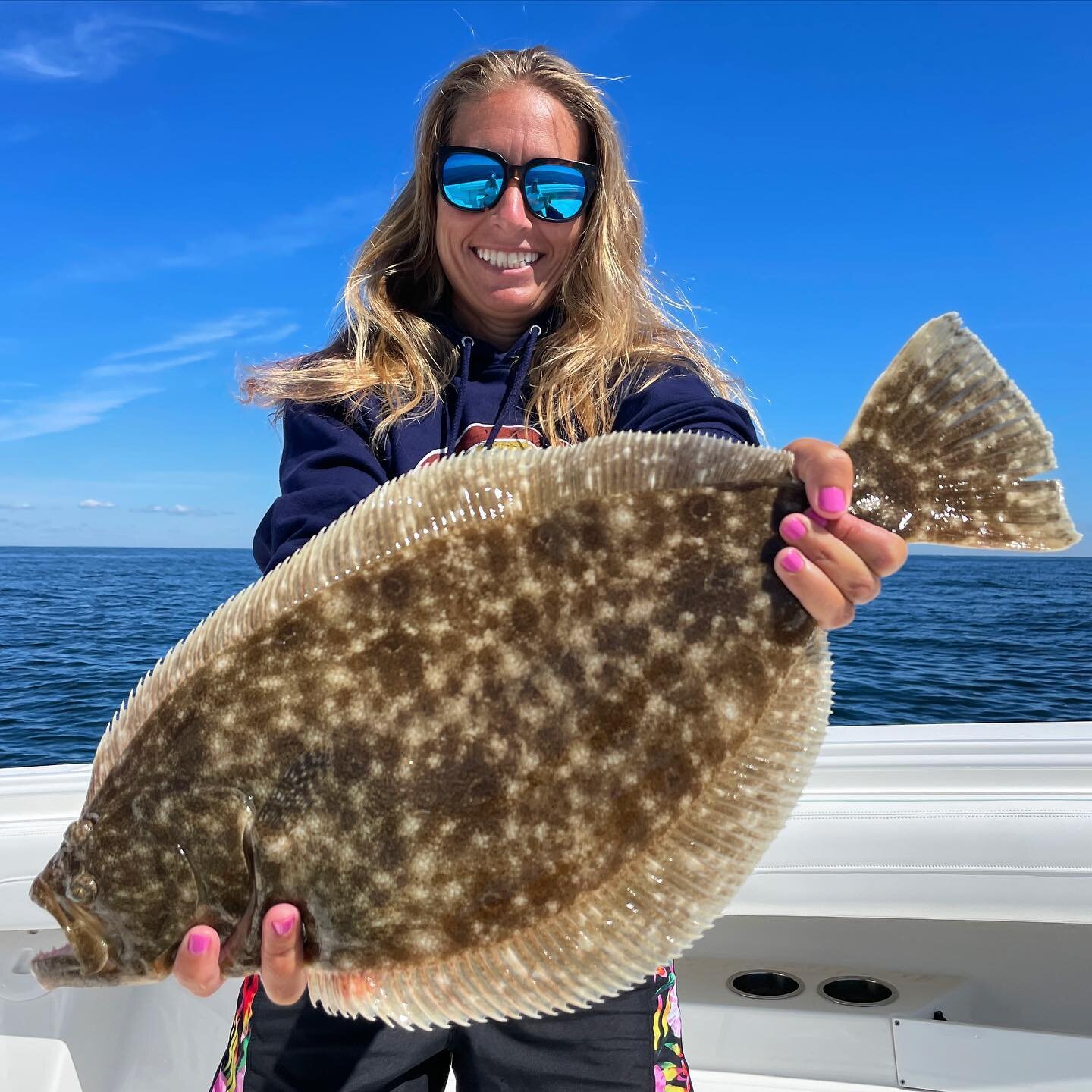 I haven&rsquo;t posted any fishing pics recently &amp; it&rsquo;s cold and wintery outside today so here is a favorite from the summer! A gorgeous fluke caught August 2022! Fun fact, they reach maturity around 2 years, but can live up to 20 years&hel