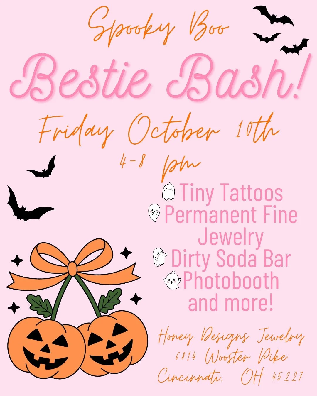 👻👻👻All treats. No tricks.
.
.
Come hang out with your bestie boo(s) for tattoos, permanent fine jewelry (new chains!), dirty sodas, and more! 

NEW for this Bash&hellip;. tattoo tickets will include a dirty soda and energy drink flight from Sister